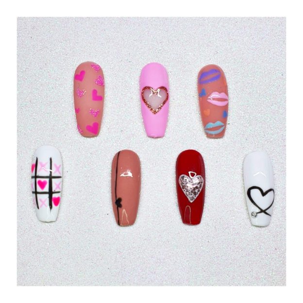 valentines nail art